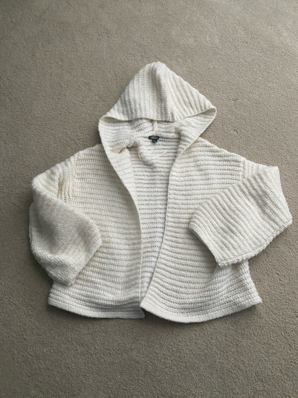 wild fable Cream Chunky Knit Hooded Cardigan